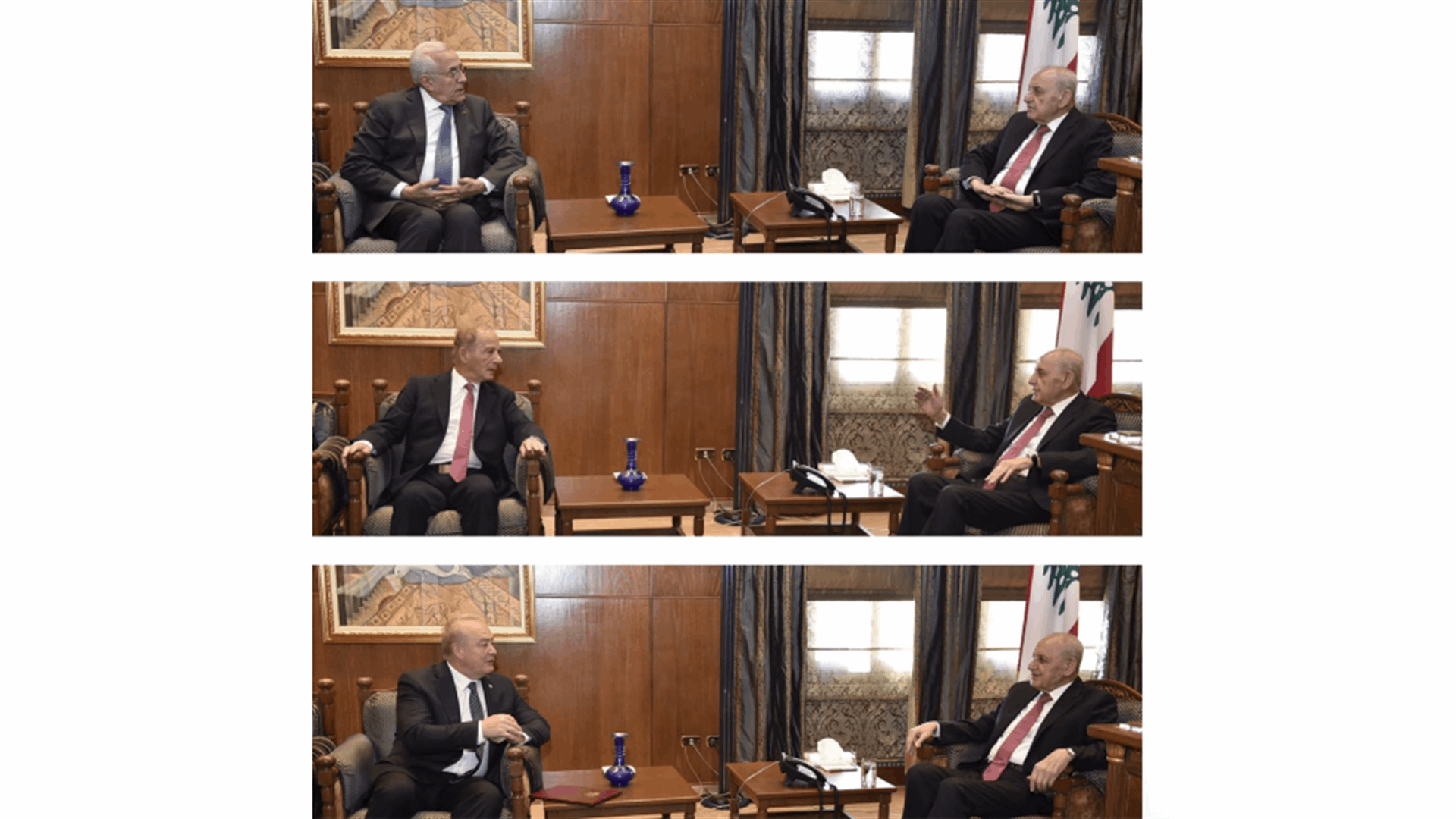 الرئيس بري استقبل ميشال سليمان والسفير الأميركي وسفير روسيا نقل اليه رسالتي تهنئة بالإستقلال