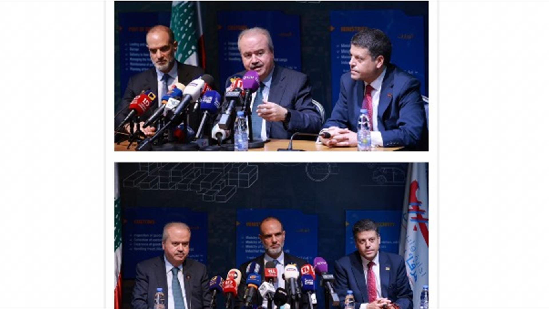 وزيرا المالية والنقل جالا في مرفأ بيروت للاطلاع على الماسحات الضوئية الجديدة 