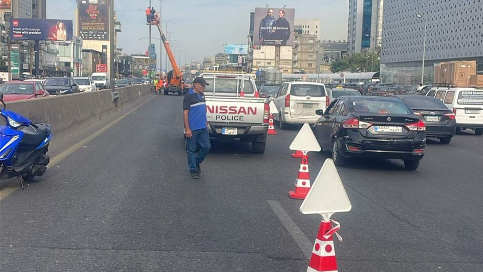 التحكم المروري: حركة المرور كثيفة على أوتوستراد الضبية بسبب أشغال في المحلة