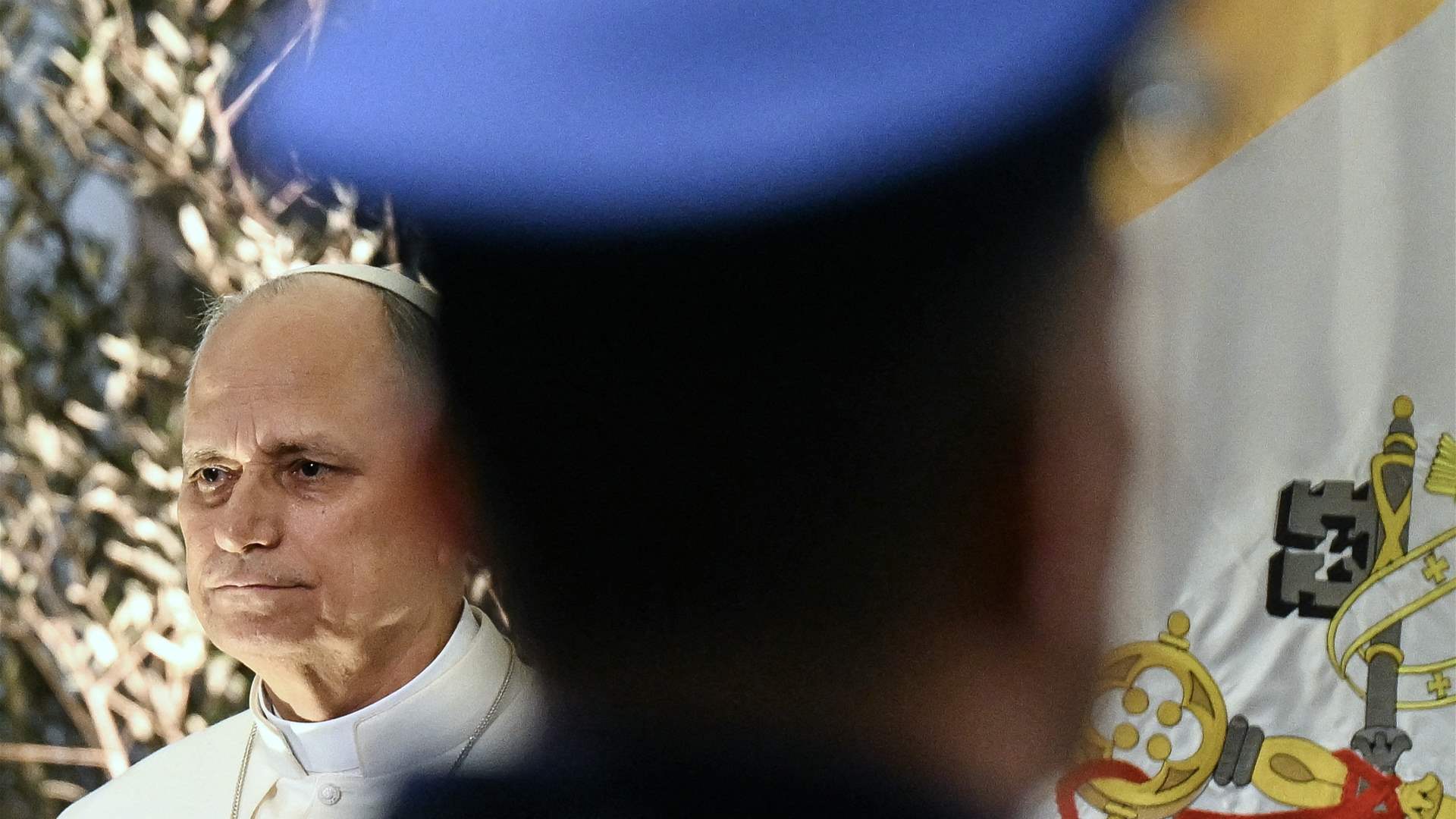 Pope Leo XIV arrives at Baabda Presidential Palace to a traditional folkloric welcome
