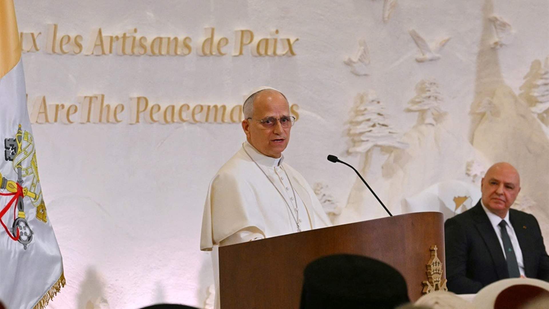 Pope Leo XIV departs Baabda Palace for Apostolic Nunciature