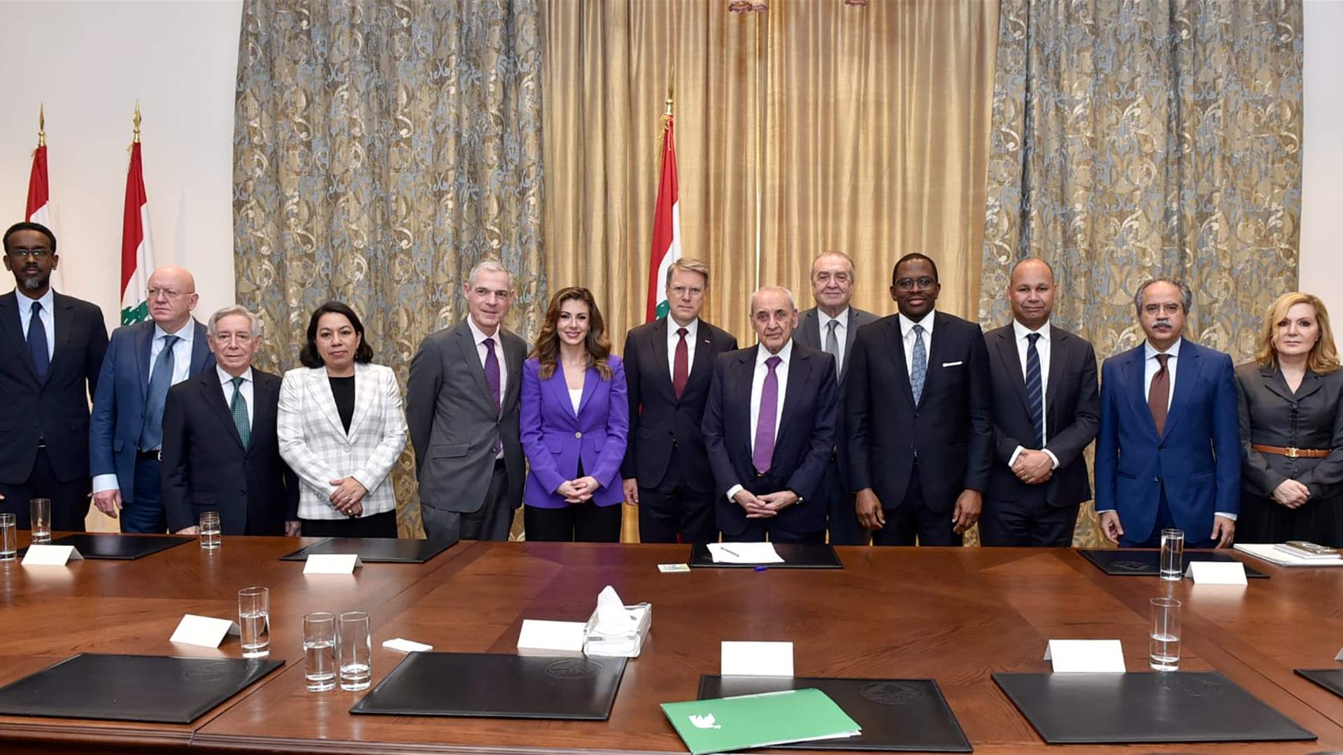 بري لوفد مجلس الأمن الدولي : من غير المقبول التفاوض تحت النار 