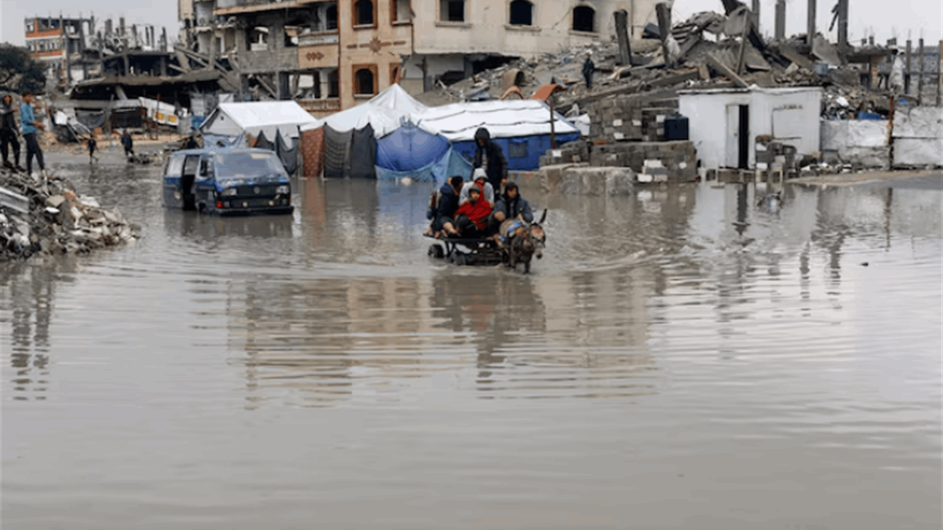 Gaza struggles to pull bodies from rubble as storms rock damaged buildings