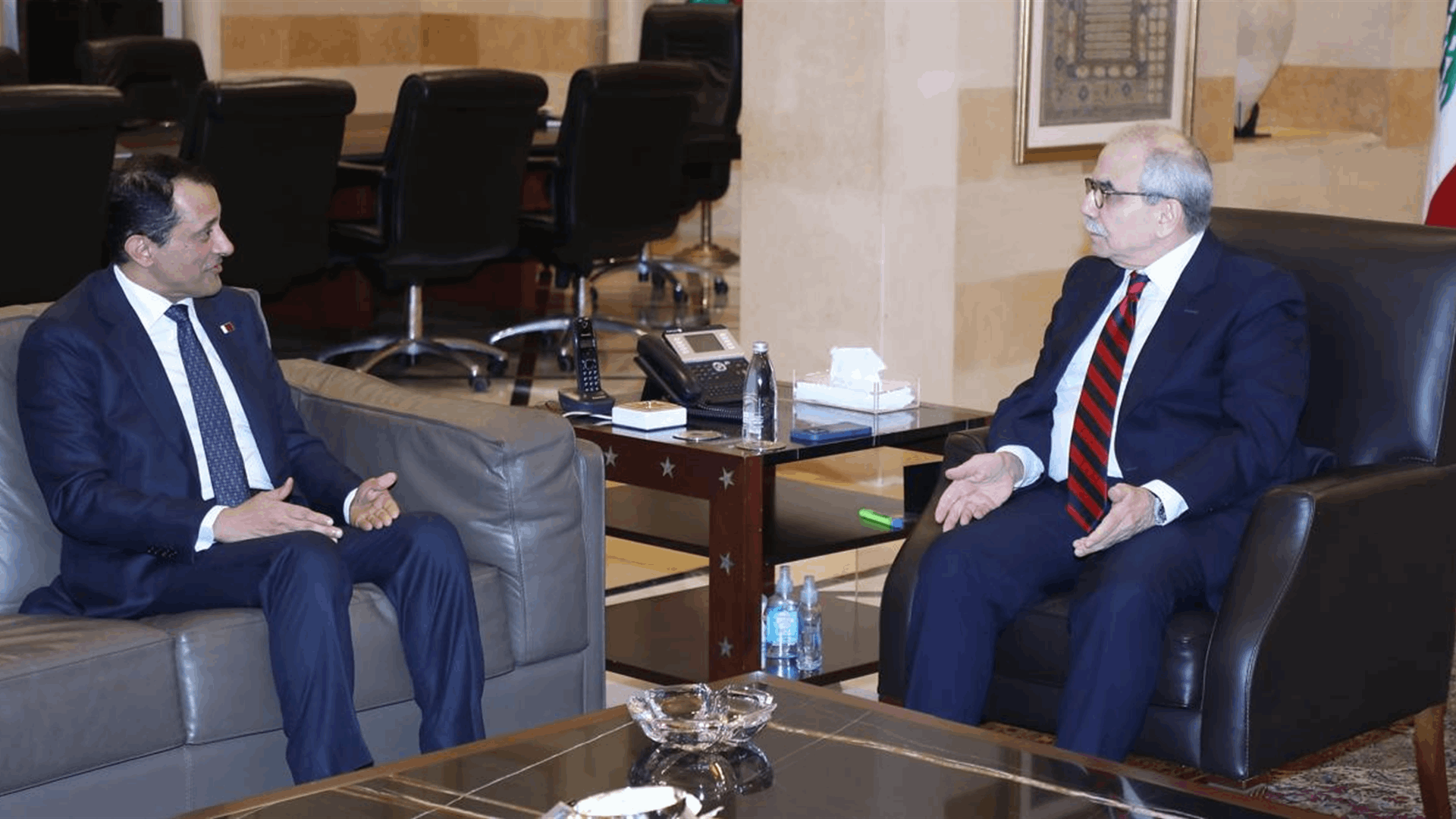 نواف سلام استقبل سفير دولة قطر لدى لبنان الشيخ سعود بن عبد الرحمن آل ثاني 