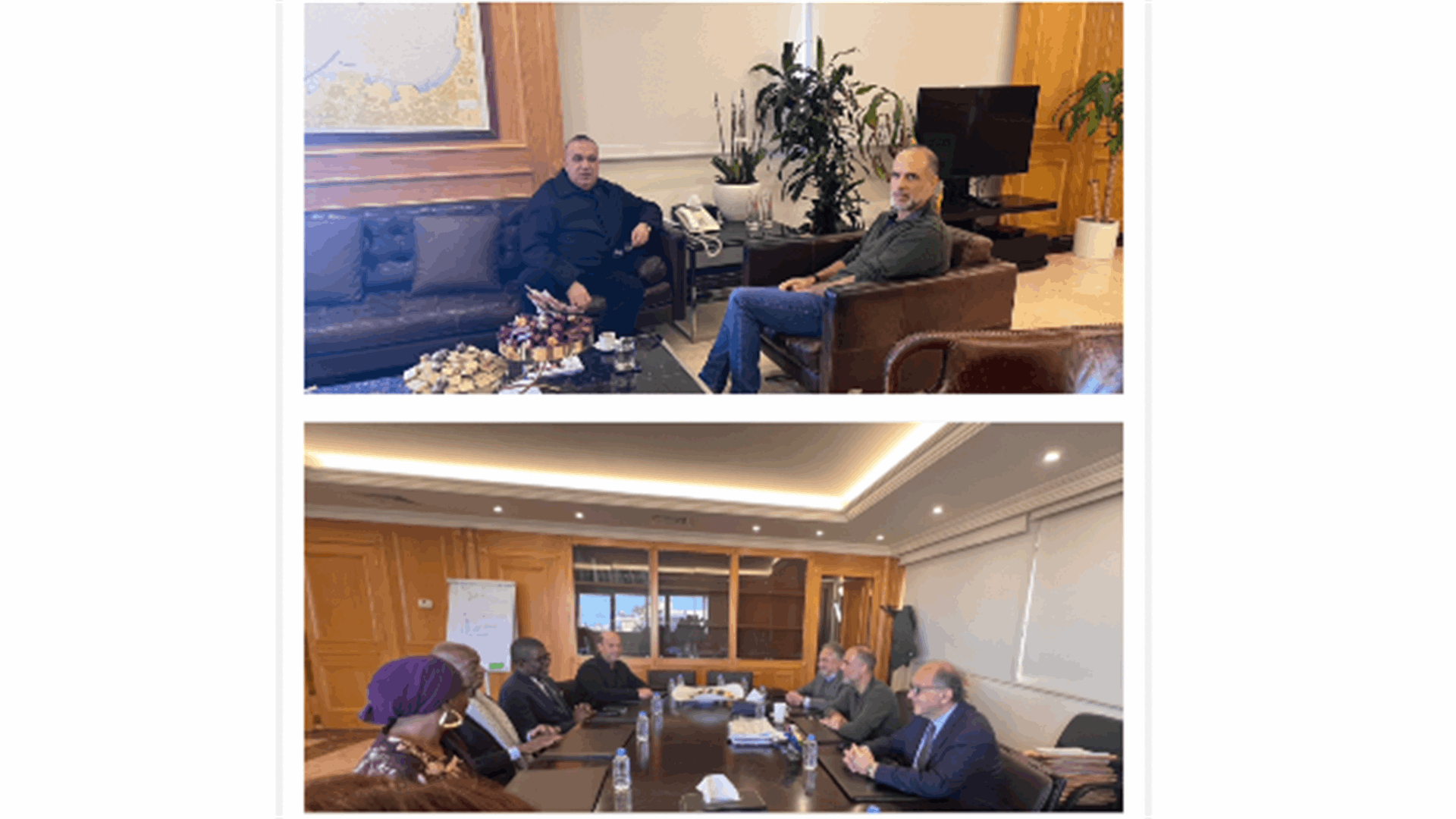 رسامني عرض مع رئيس هيئة الطيران المدني تطوير القطاع والتقى وفدا من معهد العلوم البحرية والوزير السابق ماروني