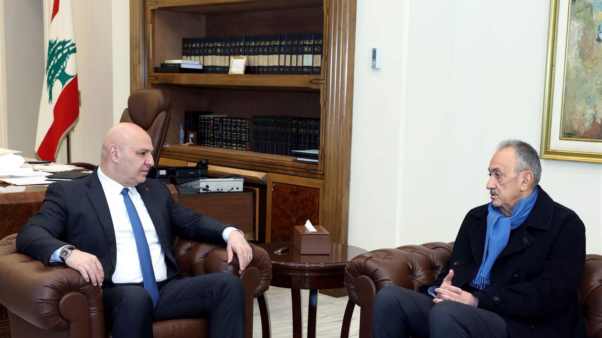 السفير كرم أطلع الرئيس عون على نتائج إجتماع الميكانيزم