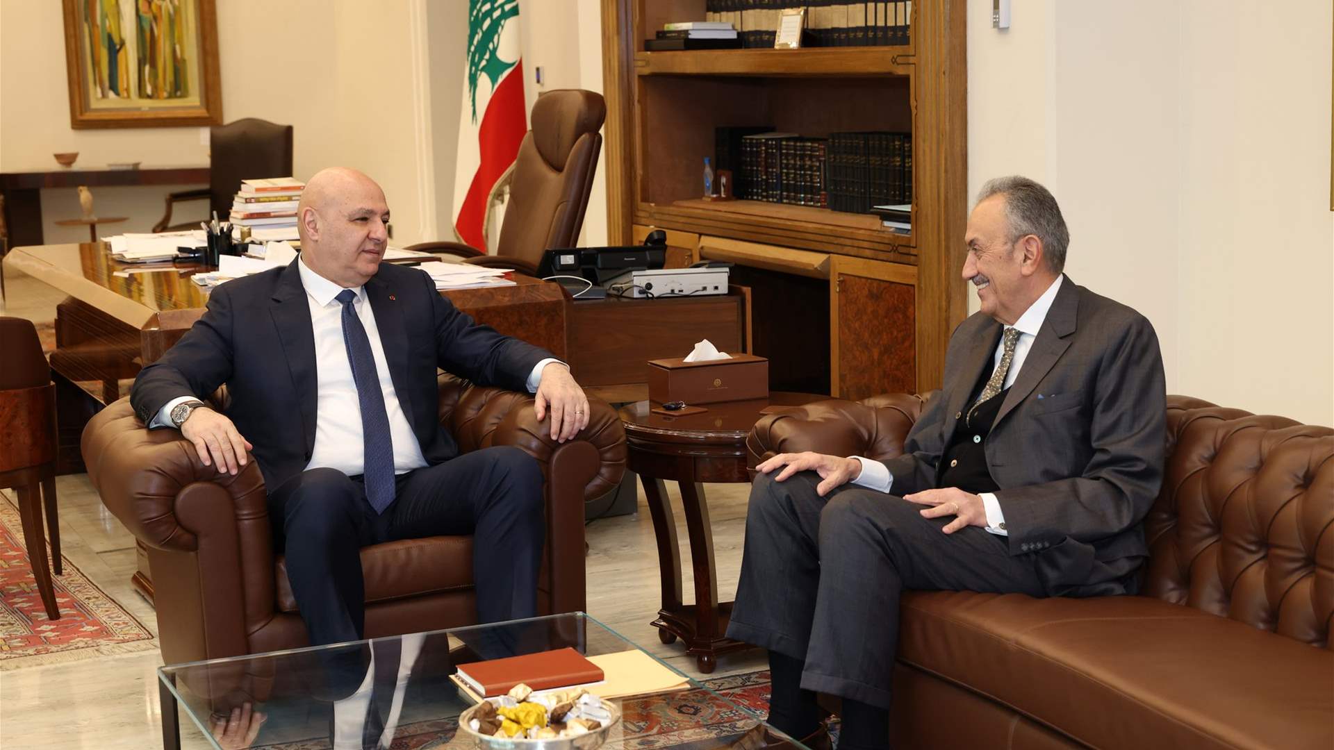 Lebanese President Aoun reviews preparations with head of mechanism committee Simon Karam