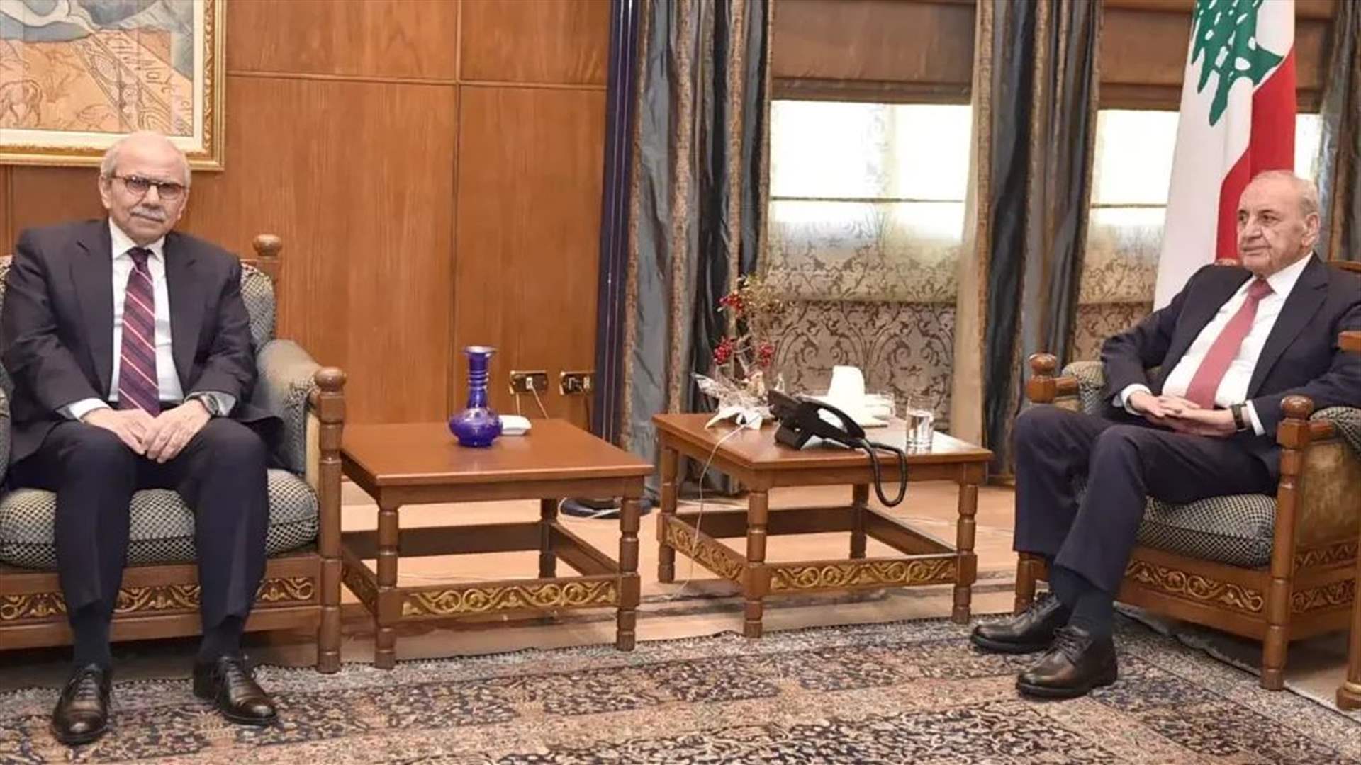 بري استقبل سلام ووزير الصحة وهنأ الحلبوسي بانتخابه رئيسا لمجلس النواب العراقي