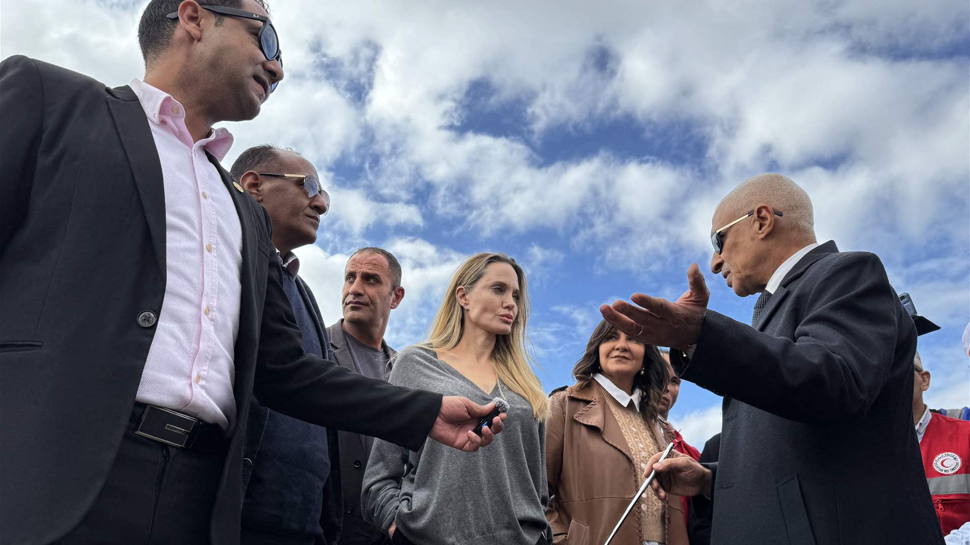 Angelina Jolie visits Egyptian side of Rafah crossing to Gaza