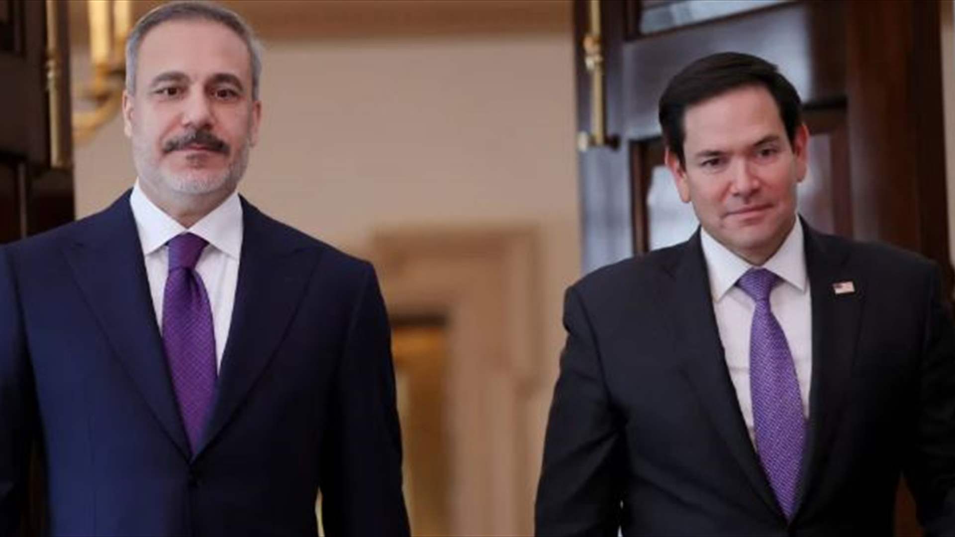 مصدر: وزير خارجية تركيا يبحث مع روبيو خطة مجلس السلام والوضع في سوريا 