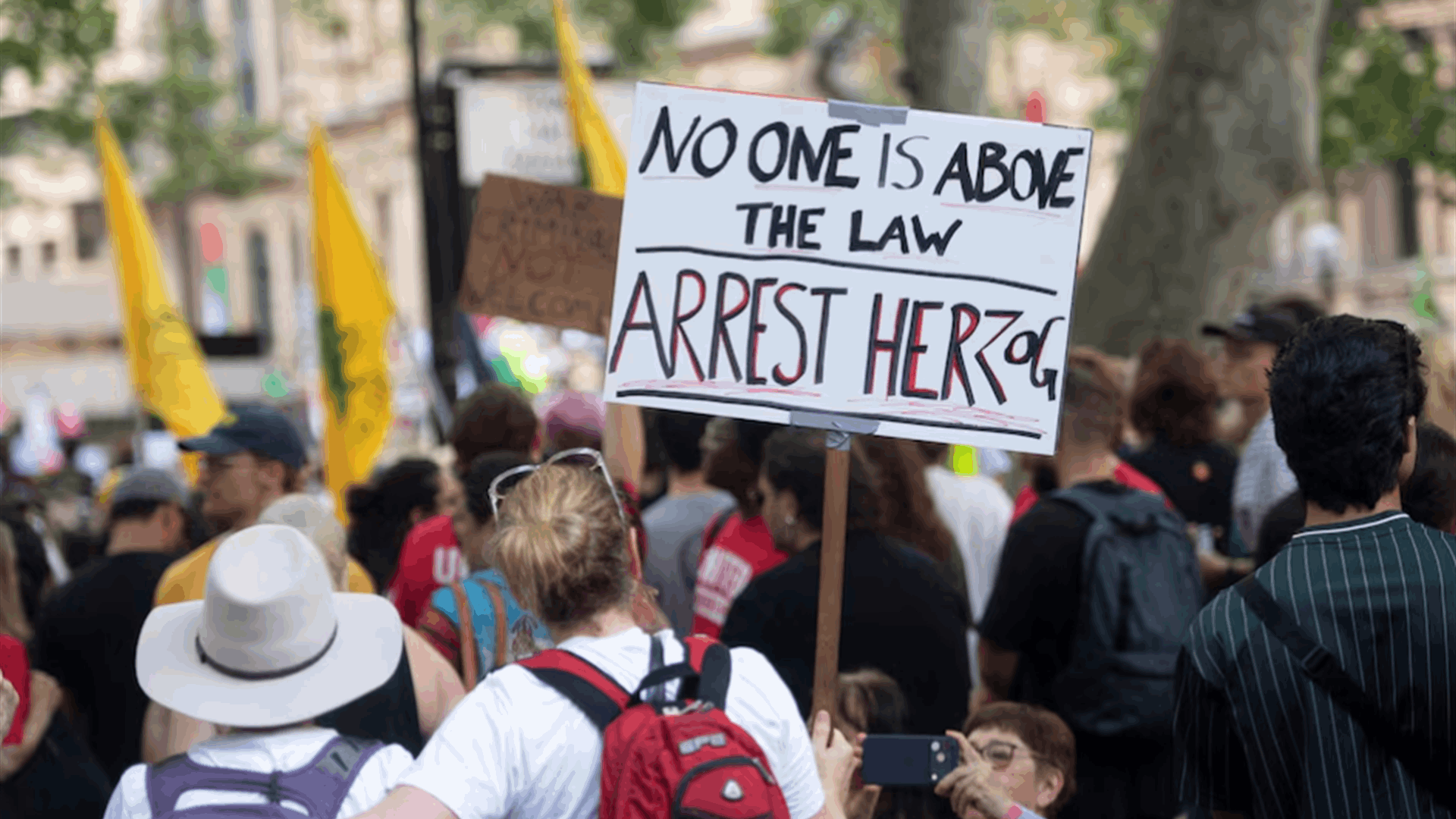 Thousands protest over Israeli President Herzog's visit to Australia