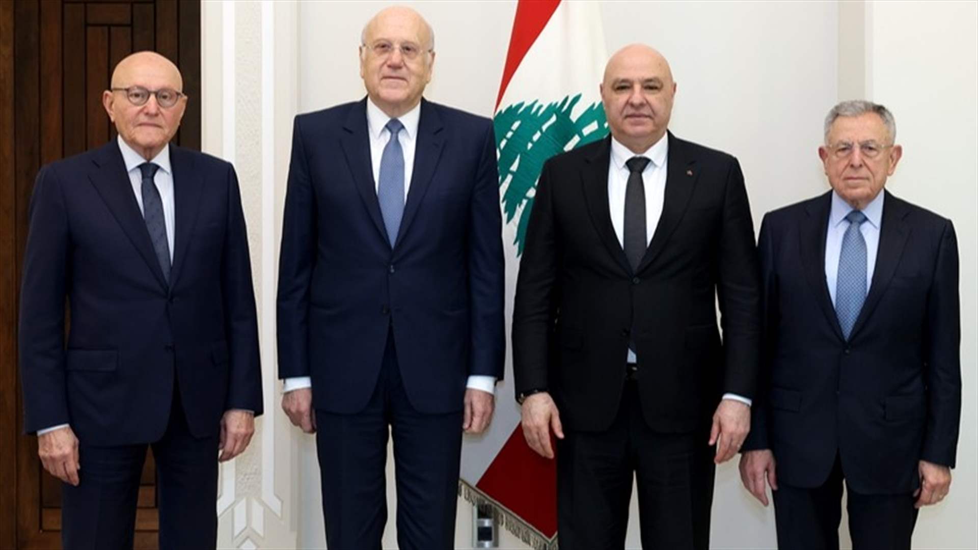 الرؤساء ميقاتي والسينورة وتمام سلام من بعبدا: نؤيد قرارات الحكومة ونعول على حكمة رئيس الجمهورية