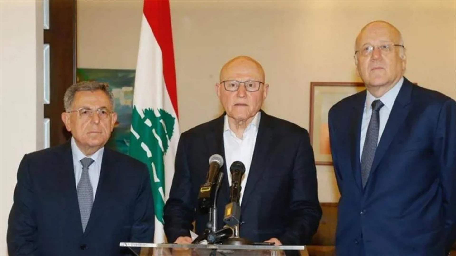 السنيورة زار مع ميقاتي وتمام سلام عين التينة: ندعم جهود رئيسي الجمهورية والحكومة لوقف العدوان بتأييد من الرئيس بري