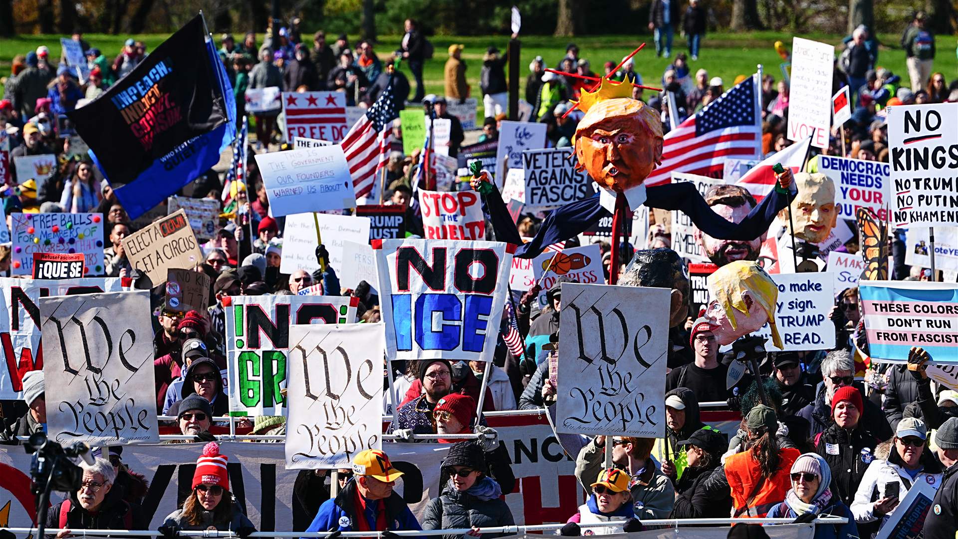 Rallies begin in thousands of US cities for 'No Kings' protest against Trump