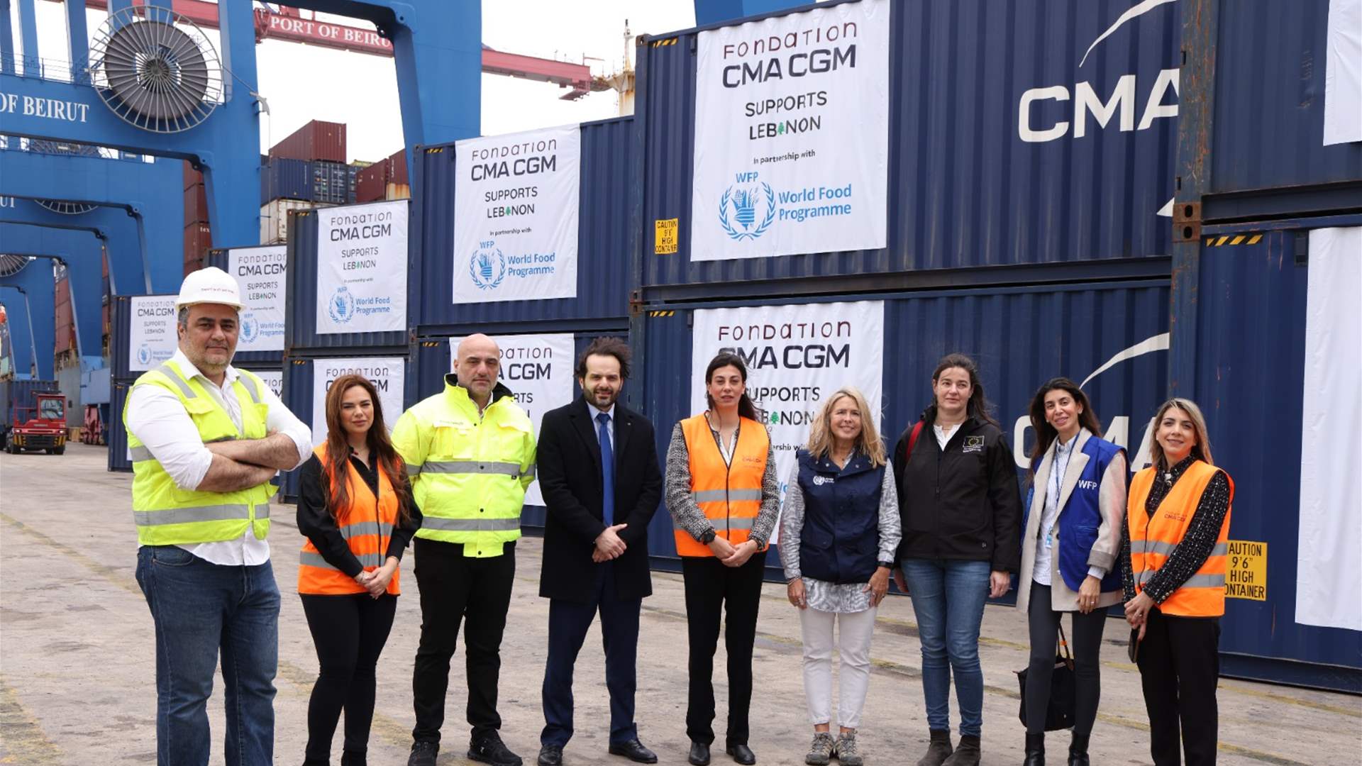 Foundation CMA CGM تؤمن وصول 600 طن مساعدات خصصت من الاتحاد الاوروبي بالشراكة مع برنامج الأغذية العالمي