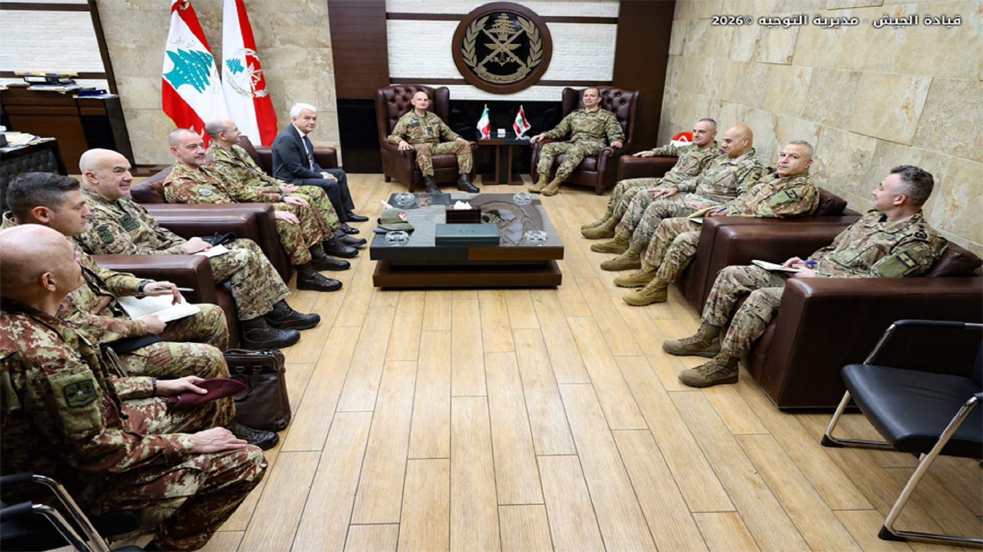 قائد الجيش استقبل رئيس أركان الدفاع الإيطالي... وهذا ما جرى بحثه