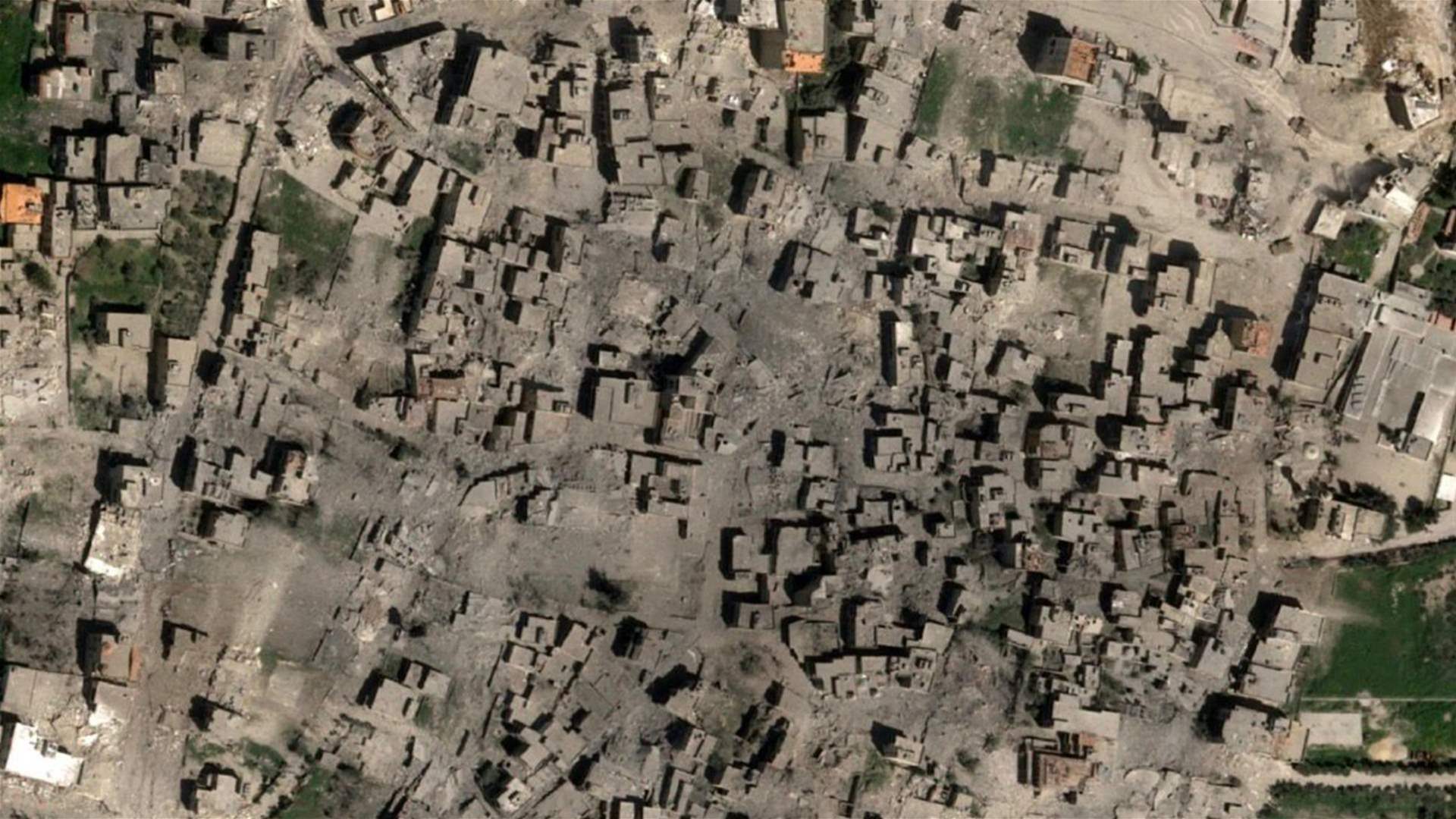 دمارٌ هائل… هكذا بدا وسط بنت جبيل اليوم في صور الأقمار الاصطناعية