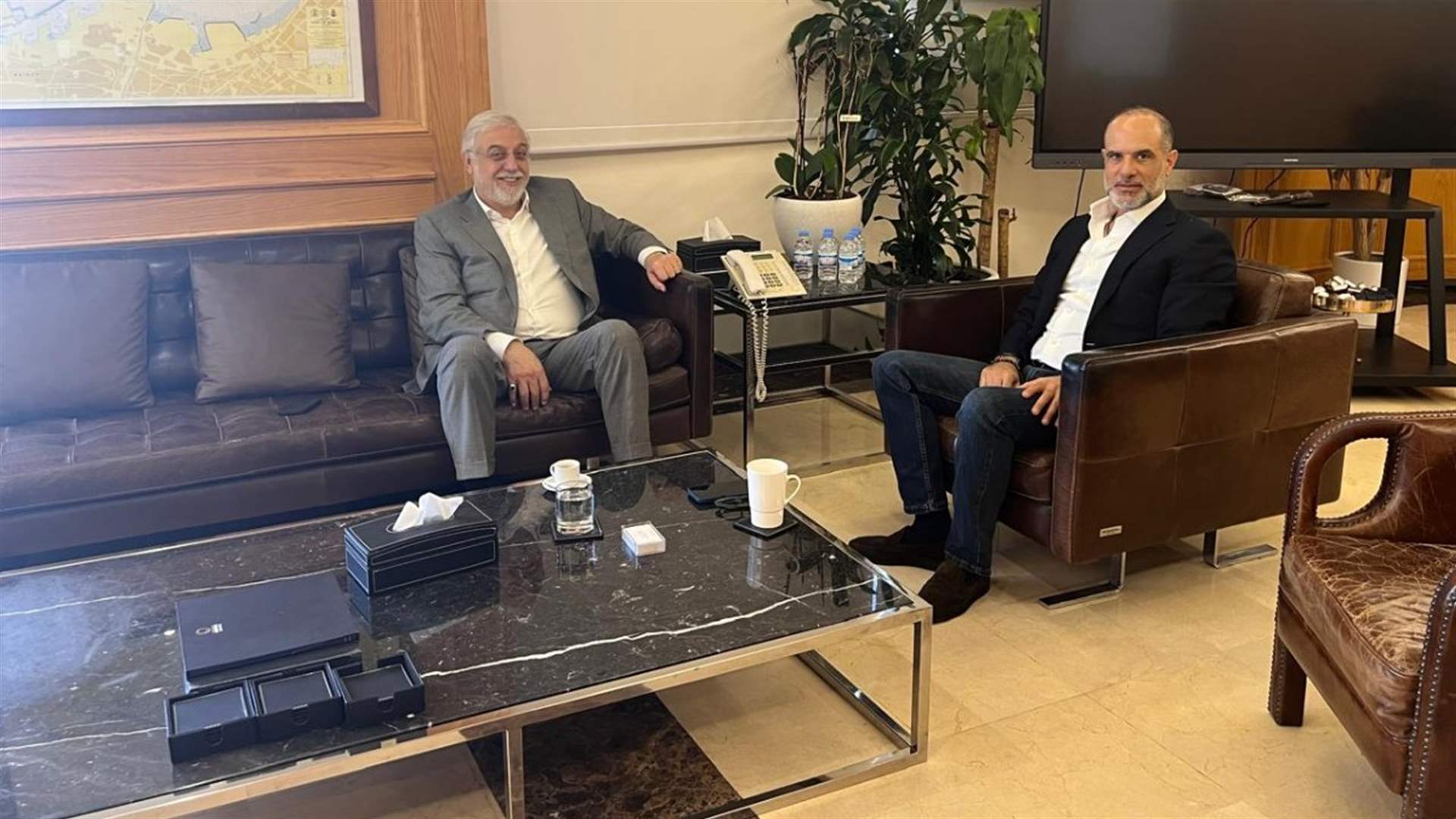 رسامني استقبل الصمد وبحث مع طليس واتحاد بلديات الضاحية الجنوبية في خطة الطوارىء لإعادة تأهيل البنى التحتية المتضررة من الاعتداءات الإسرائيلية