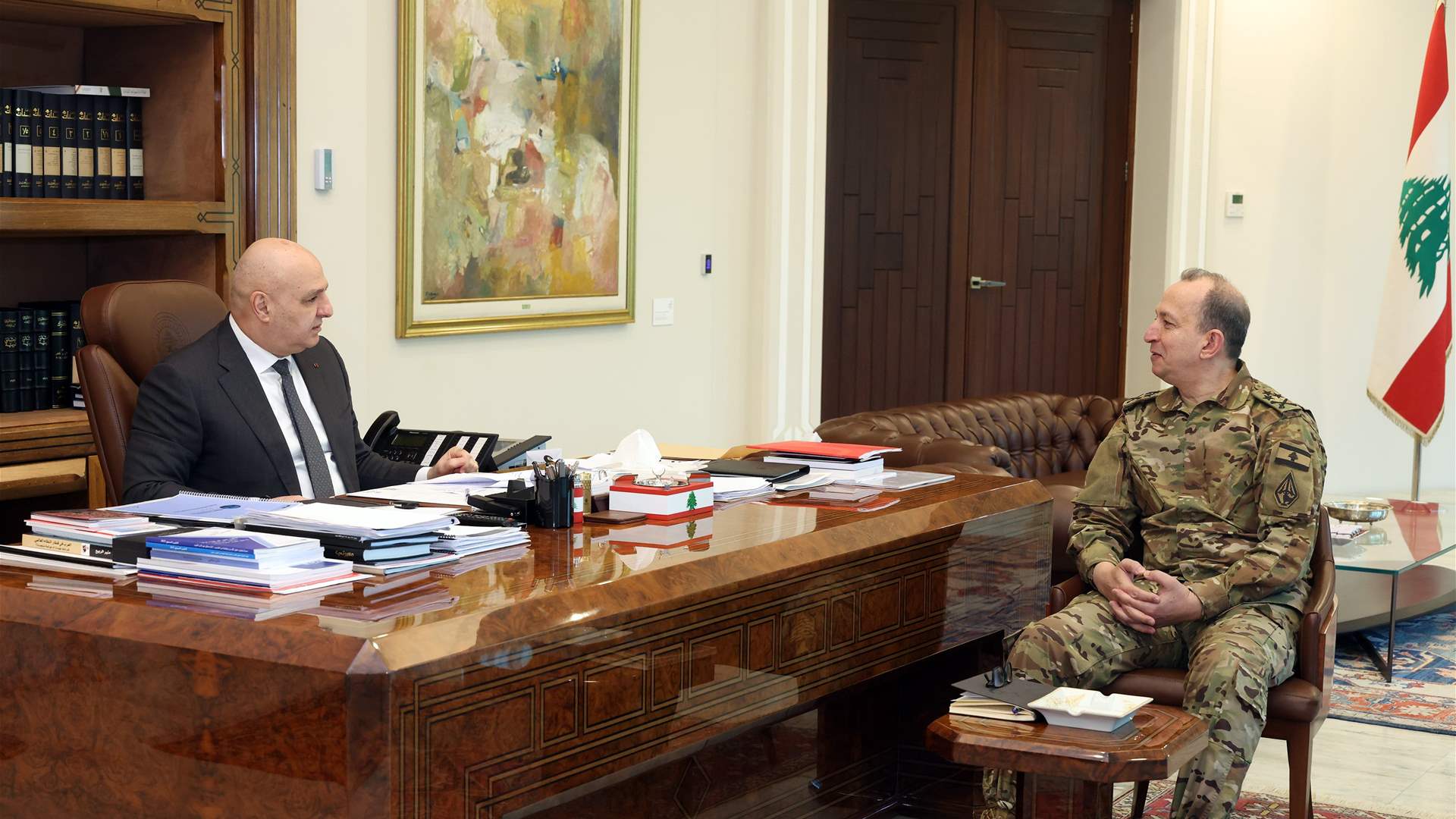 President Joseph Aoun discusses Lebanon developments with officials