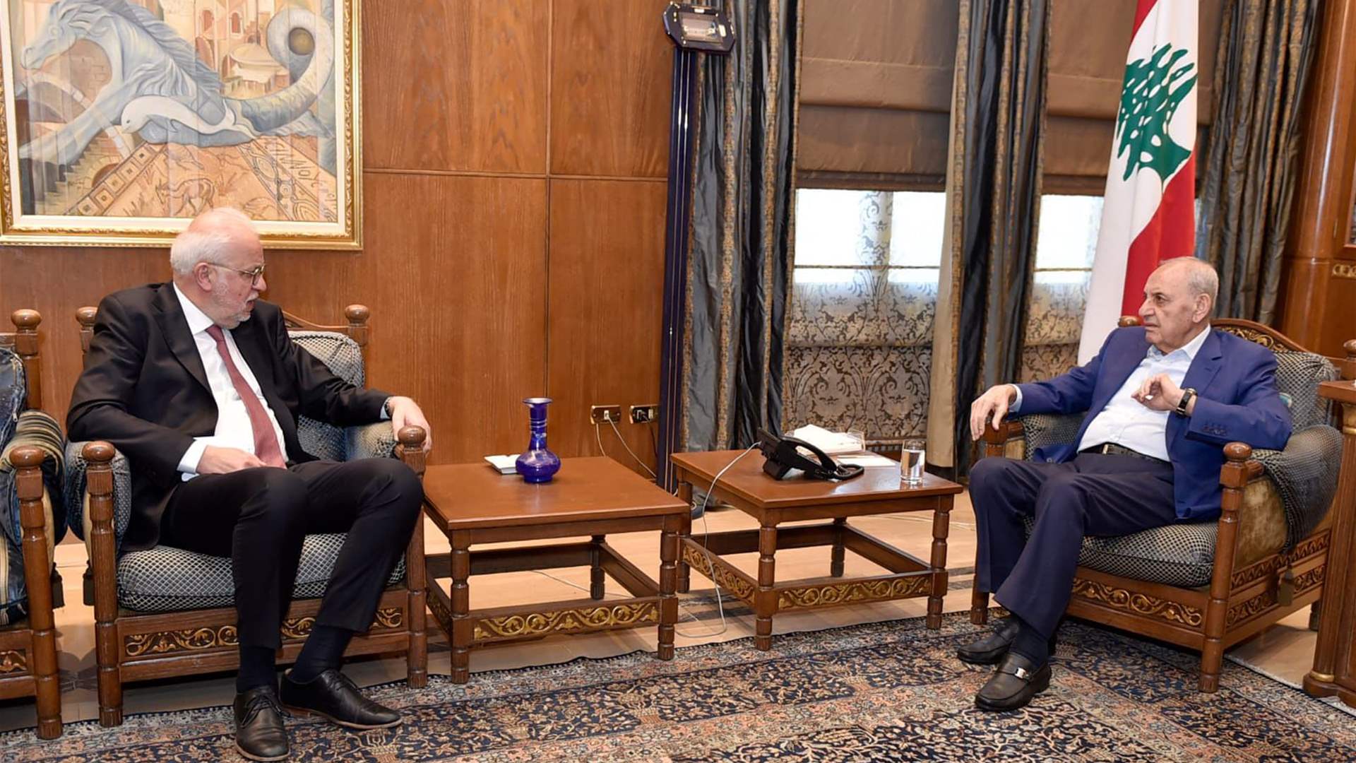 وزير العدل بحث مع رئيس مجلس النواب في عين التينة أمورًاٍ تشريعية والوضع الراهن في البلاد