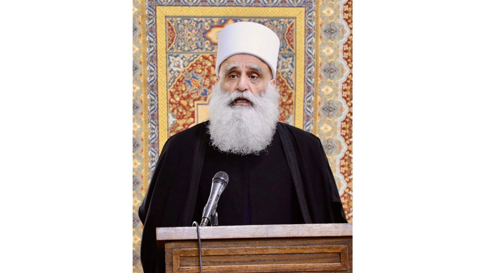 شيخ العقل في خطبة عيد الأضحى: لإخماد نيرانِ الحرب والخصام وإنارة طريقِ العدل والسلام