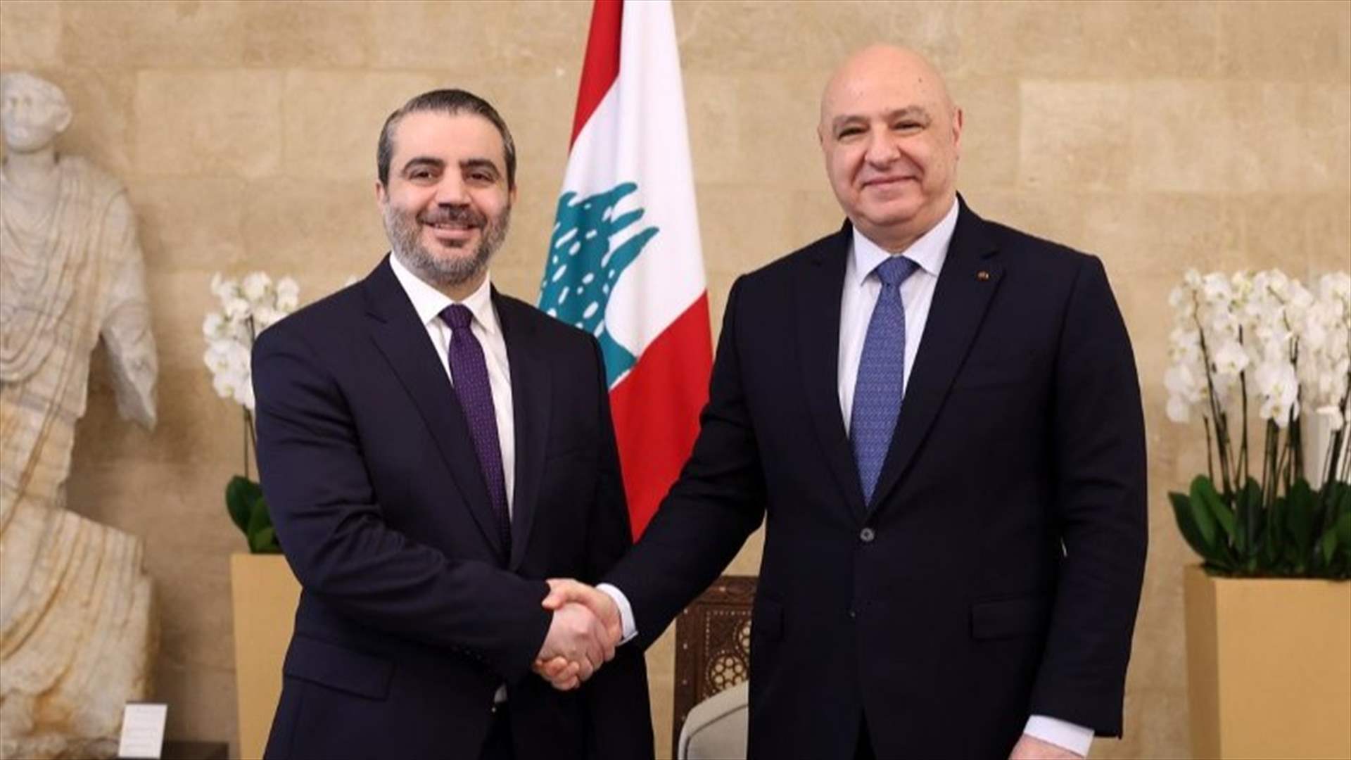 الرئيس عون استقبل الشيباني: لبنان متمسك بعلاقات اخوية مع سوريا قائمة على التعاون والتنسيق وعدم التدخل في الشؤون الداخلية لكلا البلدين