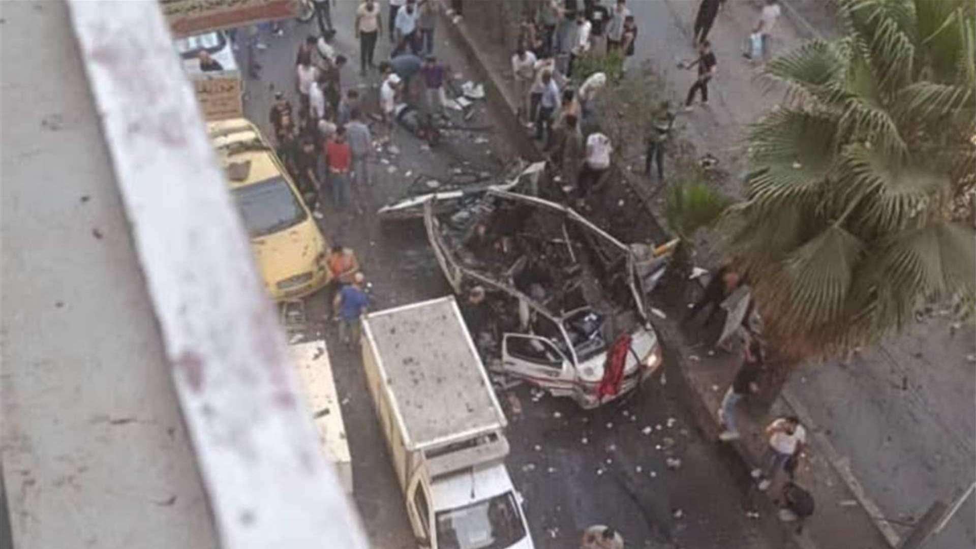 انفجار عبوة ناسفة بحافلة نقل ركاب في مدينة جرمانا قرب دمشق 