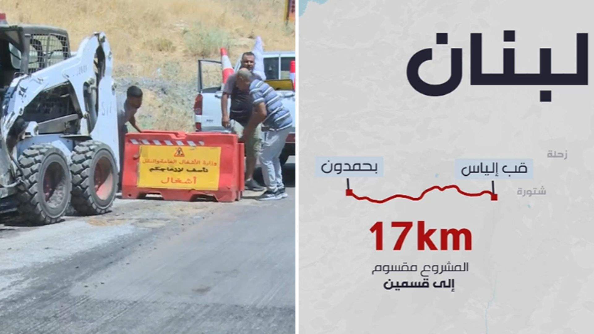 Lebanon begins 17-km rehabilitation of Dahr el-Baydar highway after years of road hazards