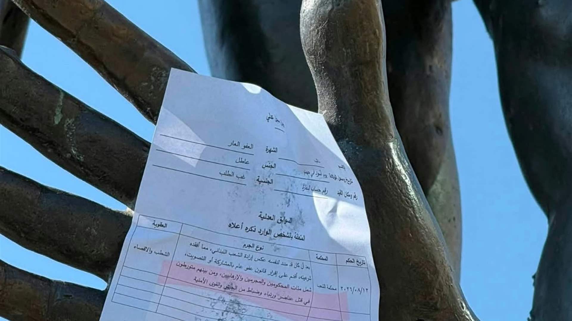 مناشير احتجاجية للتيار الوطني الحر ضد قانون العفو في المناطق اللبنانية