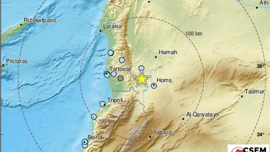 Magnitude 4.6 earthquake strikes Syria, Lebanon: EMSC
