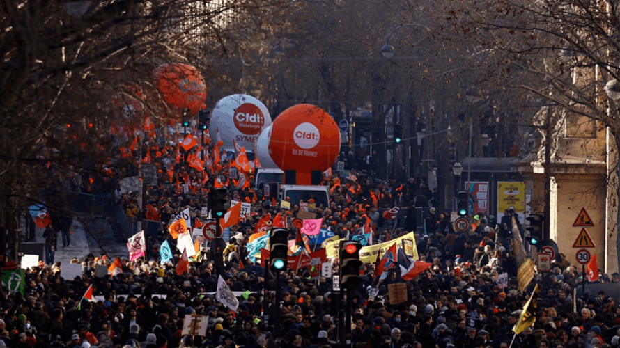 Third wave of French pension protests keeps pressure on Macron