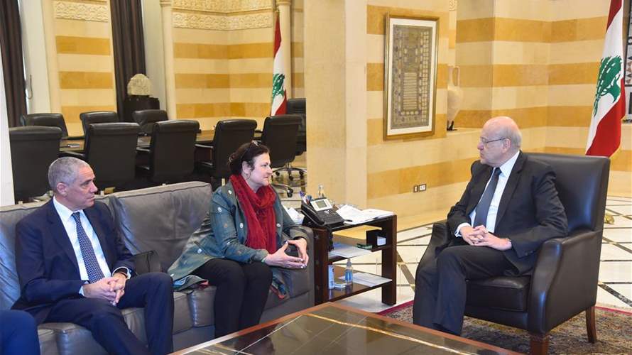   ميقاتي بحث مع مازرنوفا وطراف في سبل دعم القطاع الخاص في لبنان 