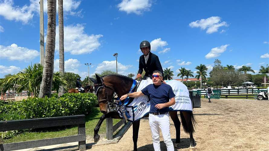 Lebanese equestrian Jad Dana ranks first in prestigious Wellington Class 515-CSI5, boosting Olympic qualification chances