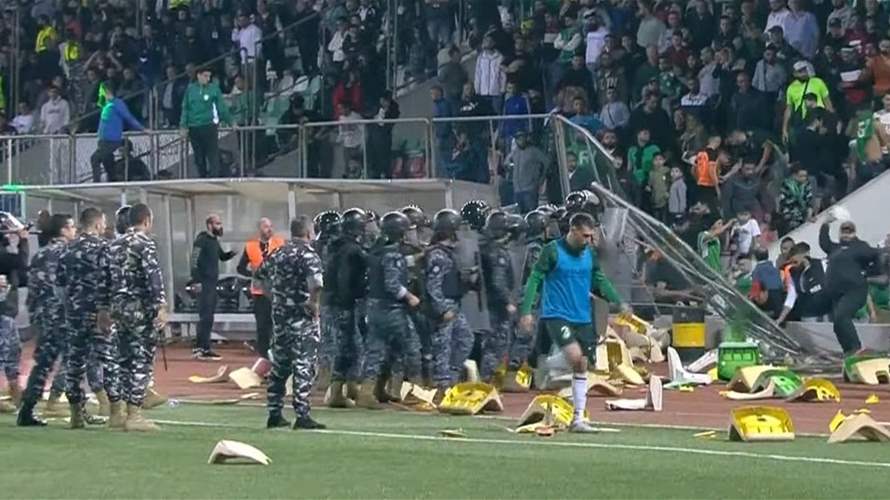 Chaos erupts during the final match of Lebanon's Football Championship
