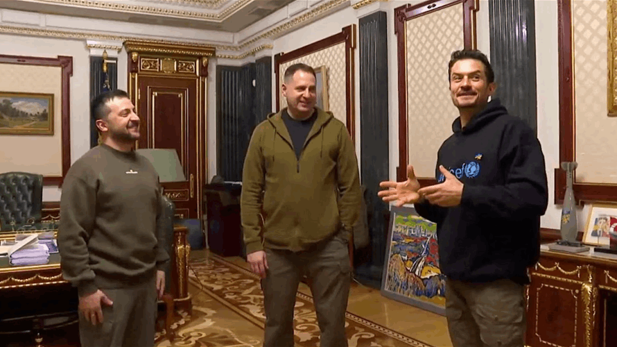 Orlando Bloom, UNICEF ambassador and actor, visits children's center in Kyiv