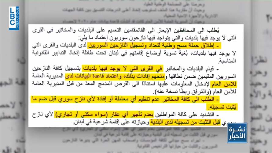 الداخلية تطلب مسحاً شاملاً لتعداد النازحين...وماذا عن داتا مفوضية اللاجئين؟