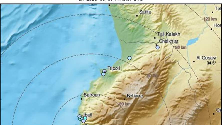 3.4  magnitude earthquake shakes Lebanon: Bhaness Center 