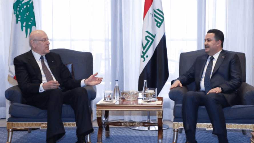 Mikati meets Al Sudani, says Iraq has always been an 'outstretched hand' to Lebanon 