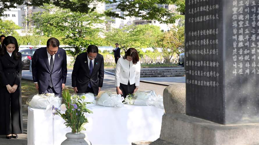 Japan, South Korea leaders pray at memorial for atomic bomb victims in Hiroshima