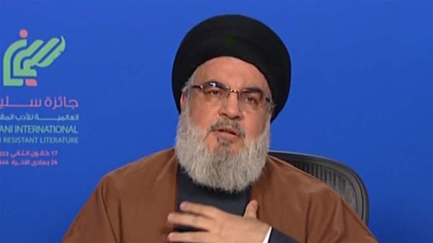 نصرالله: الايام المقبلة قد تحمل المزيد من التفاؤل في الرئاسة ولا تفرّطوا بمظلة الحماية "جيش شعب ومقاومة"