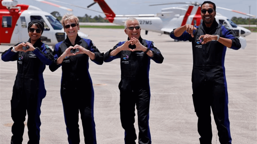Private astronaut crew, including first Arab woman in orbit, returns from space station