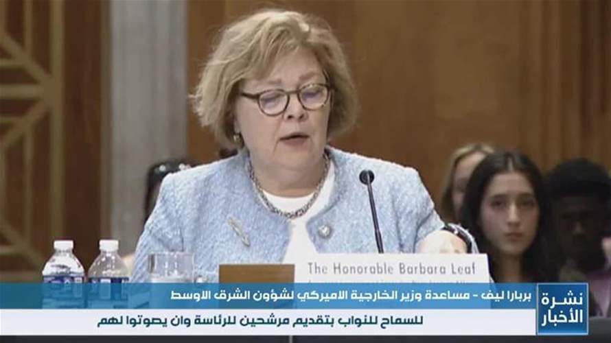 ليف: نعمل مع شركاء إقليميين وأوروبيين لدفع البرلمان اللبناني كي يقوم بعمله