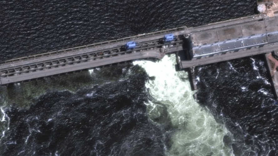 Blasts at major dam in southern Ukraine unleash floodwaters