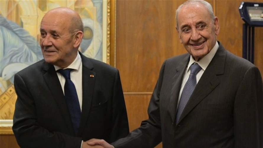 Berri after meeting Le Drian: Breakthrough s occurred in presidential elections dossier