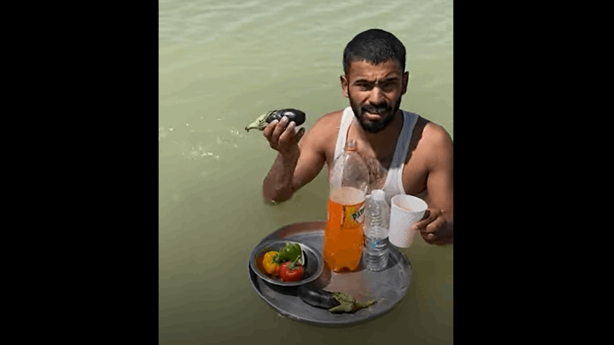 شاب عراقي قرر أن يعيش في الماء لأكثر من 10 أيام... بسبب موجة الحرّ! (فيديو)