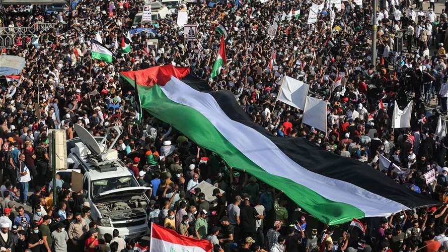 Thousands demonstrate in Baghdad in support of Gaza 