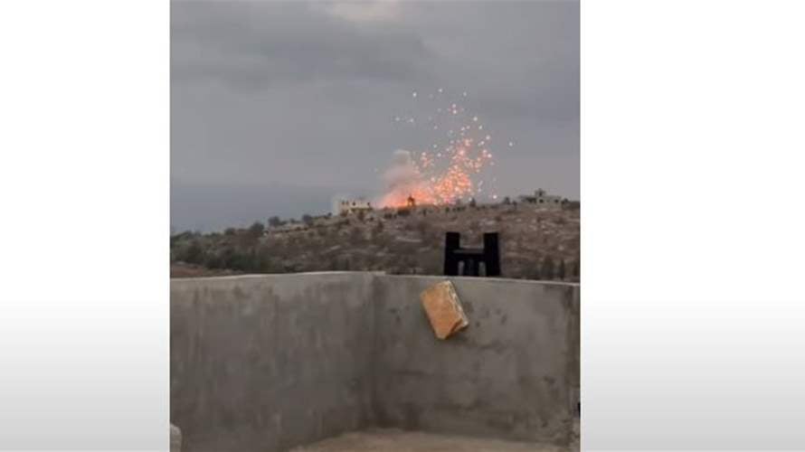 فيديو لتعرّض اطراف بلدة بليدا لاستهداف بقذيفة اسرائيلية