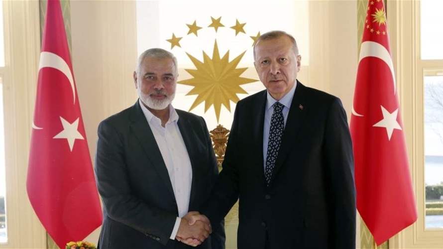 Al Arabiya: Turkey's Erdogan discussed Gaza with Hamas leader: Turkish presidency
