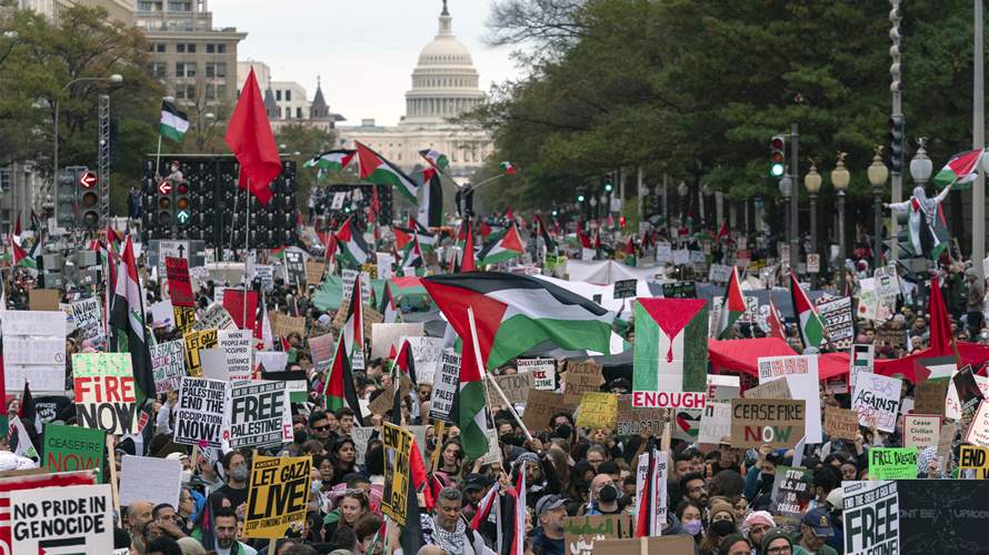 In Washington, thousands of demonstrators demand immediate ceasefire in Gaza