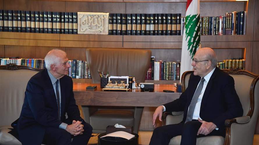 Mikati addresses 'Israeli aggression' in Borrell meeting: Seeking peace amidst southern Lebanon tensions